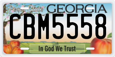 GA license plate CBM5558