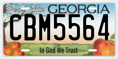 GA license plate CBM5564