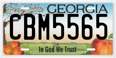 GA license plate CBM5565