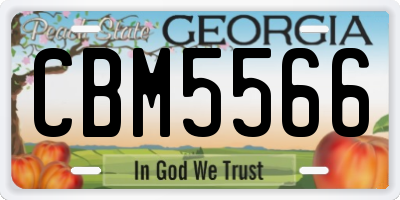 GA license plate CBM5566