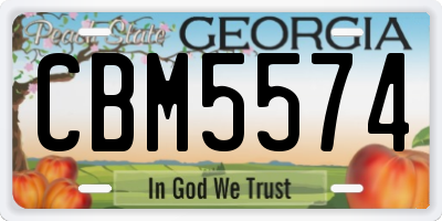 GA license plate CBM5574