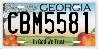 GA license plate CBM5581