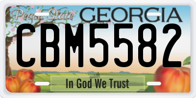 GA license plate CBM5582