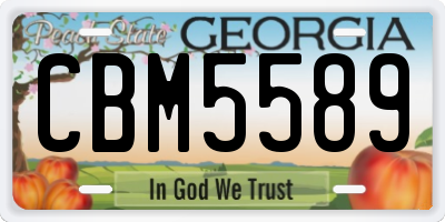 GA license plate CBM5589