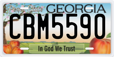 GA license plate CBM5590