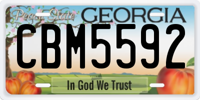 GA license plate CBM5592