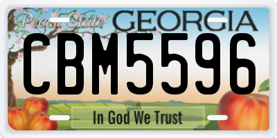 GA license plate CBM5596