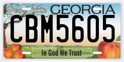 GA license plate CBM5605
