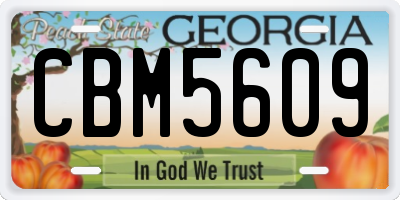 GA license plate CBM5609