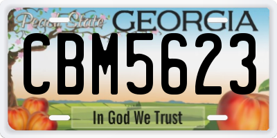 GA license plate CBM5623