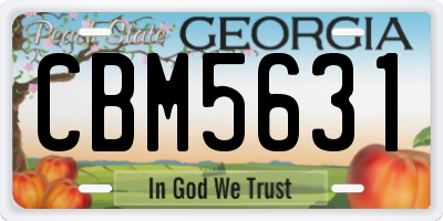 GA license plate CBM5631