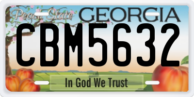 GA license plate CBM5632