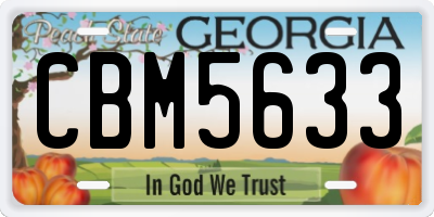 GA license plate CBM5633