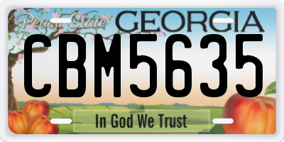 GA license plate CBM5635