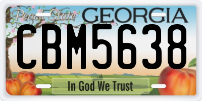 GA license plate CBM5638