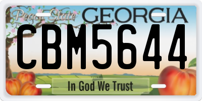 GA license plate CBM5644