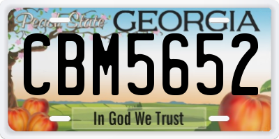 GA license plate CBM5652
