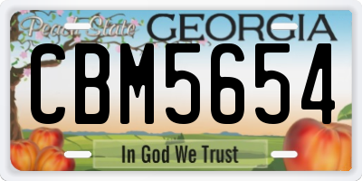 GA license plate CBM5654