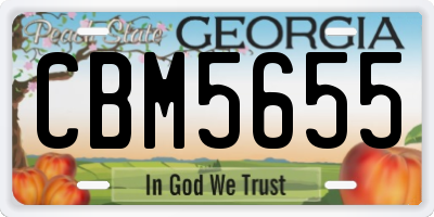 GA license plate CBM5655