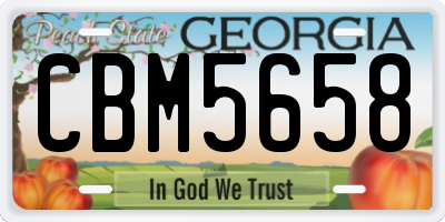 GA license plate CBM5658
