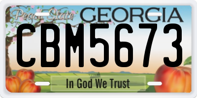 GA license plate CBM5673
