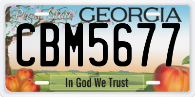 GA license plate CBM5677