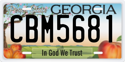 GA license plate CBM5681
