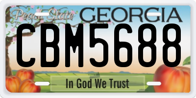 GA license plate CBM5688