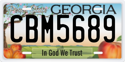 GA license plate CBM5689