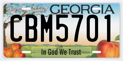 GA license plate CBM5701