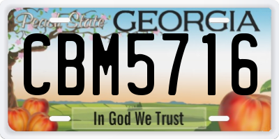 GA license plate CBM5716