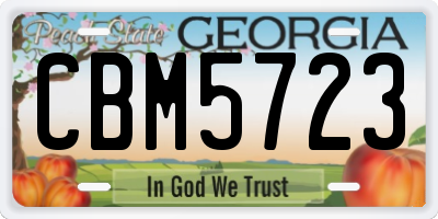 GA license plate CBM5723