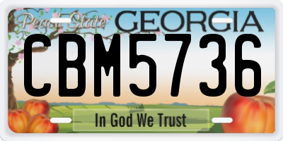 GA license plate CBM5736