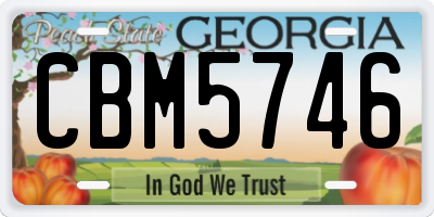 GA license plate CBM5746