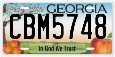 GA license plate CBM5748