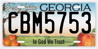 GA license plate CBM5753