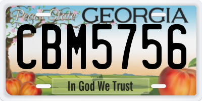 GA license plate CBM5756