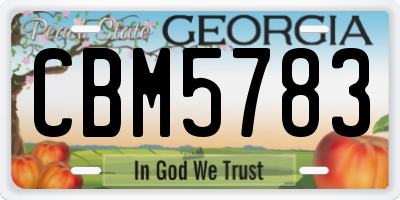 GA license plate CBM5783