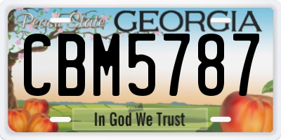 GA license plate CBM5787