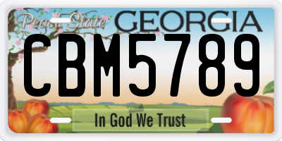GA license plate CBM5789