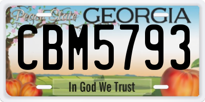 GA license plate CBM5793