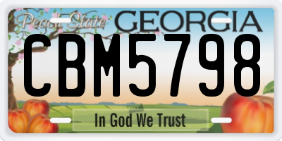 GA license plate CBM5798