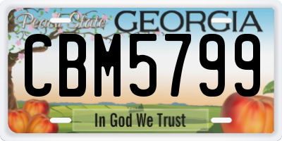 GA license plate CBM5799