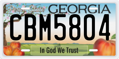 GA license plate CBM5804