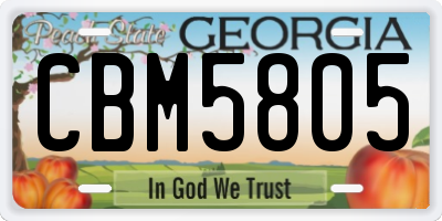 GA license plate CBM5805