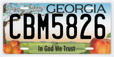 GA license plate CBM5826