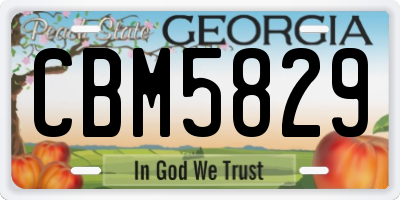 GA license plate CBM5829