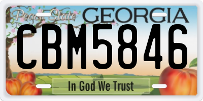 GA license plate CBM5846