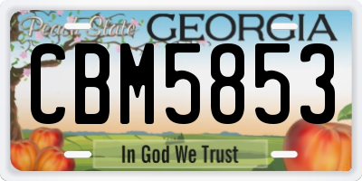 GA license plate CBM5853