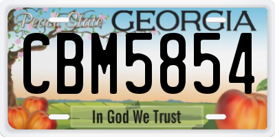 GA license plate CBM5854